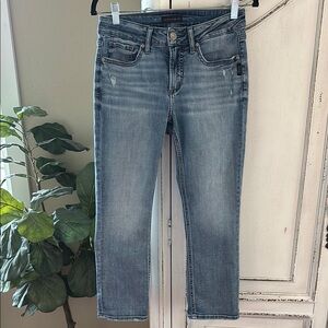 Silver Jeans Co. 27x23.5 Suki Capri Mid Rise Capri Blue Denim Stretch
